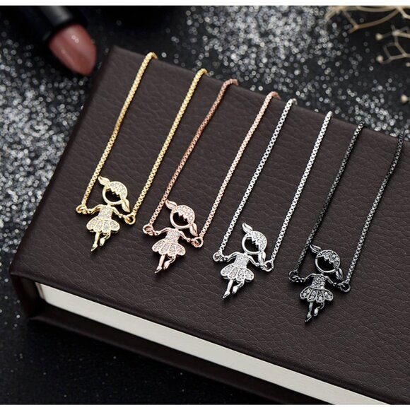 Bracelet for Dancer Mom Silver Thin Adjustable Cubic Zirconia - Picture 4 of 5